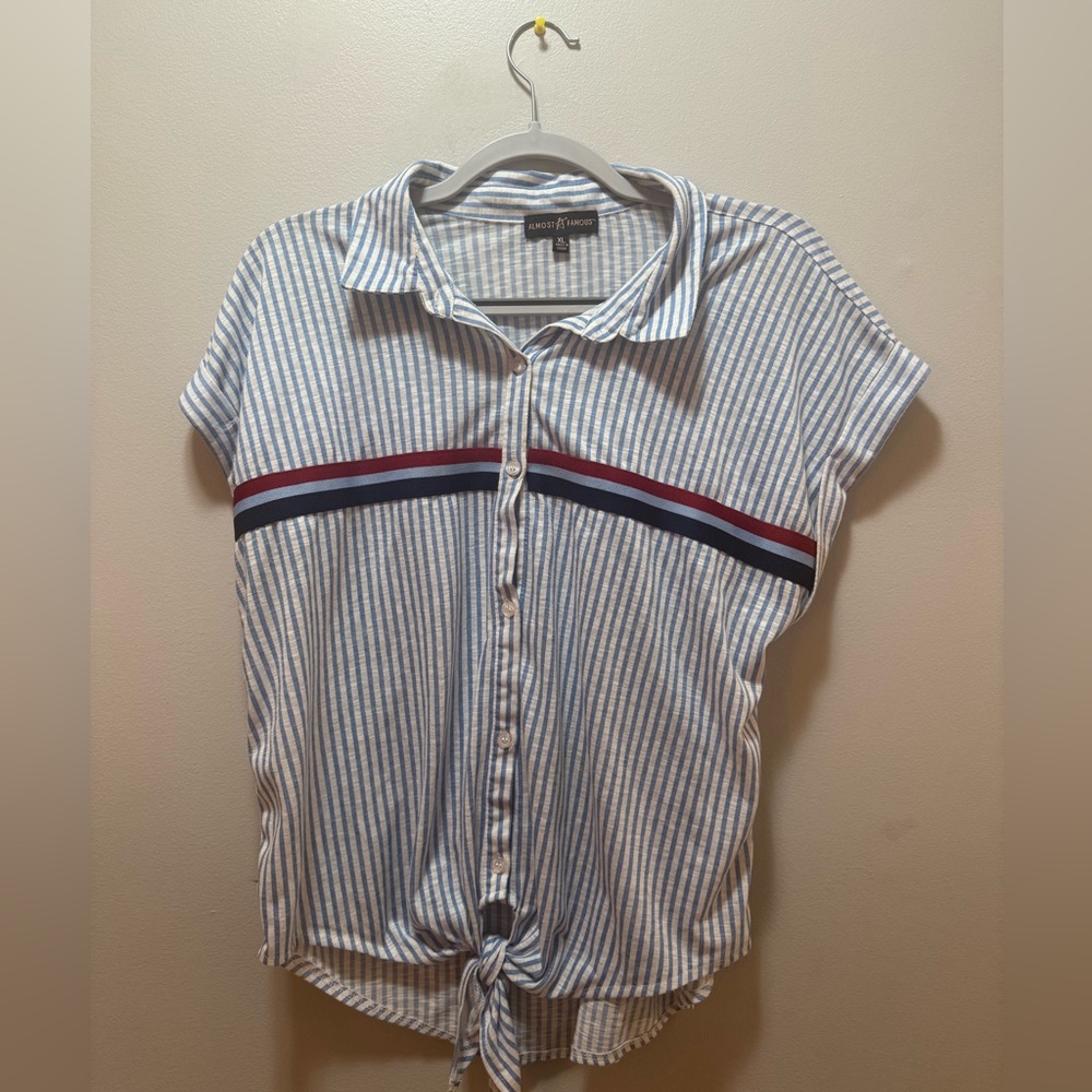Striped Button-Up Blouse